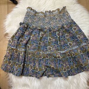 [Jennifer & Grace] Floral Skirt with Smocked Waist - Size Medium